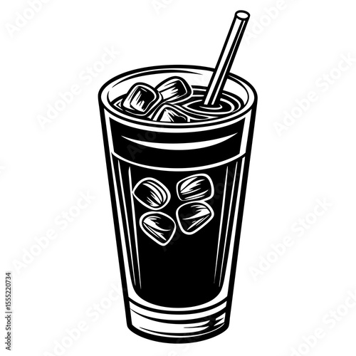 vector illustration of a glass of cola