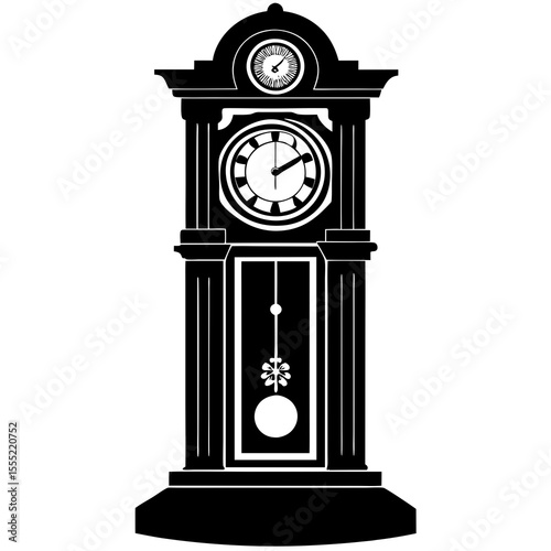 antique clock isolated on white