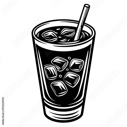vector illustration of a glass of cola