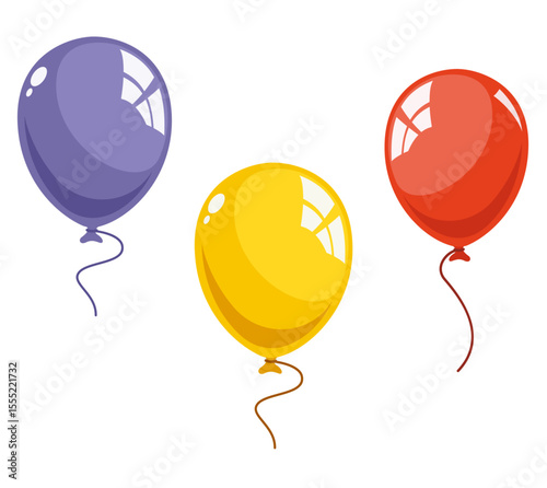 Colorful Balloons on White Background