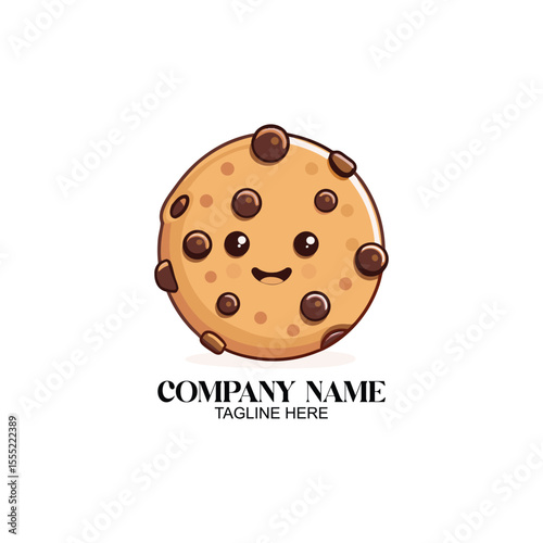 Sweet Delight: A cheerful cookie with a charming smile invites a moment of pure enjoyment. This captivating design adds a touch of fun and a memorable branding potential.
