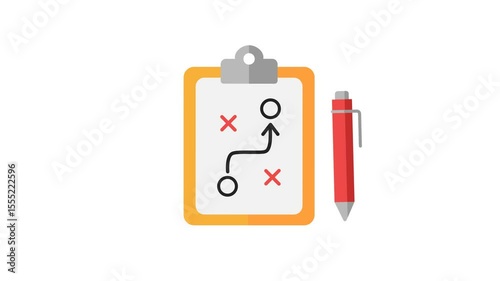 Planning animated icon on transparent background. Strategic planning vector icon animation with alpha channel for Business concepts.