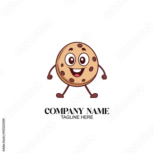 Smiling Cookie: A cheerful cookie with a playful expression, brown color, and joyous smile, ready to bring delight and sweetness to any project.