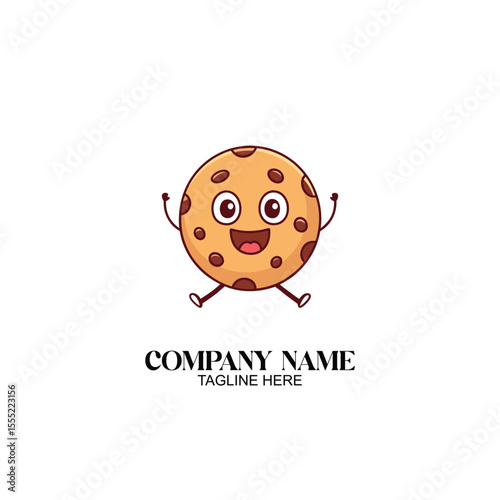 Happy Chocolate Chip Cookie Mascot 