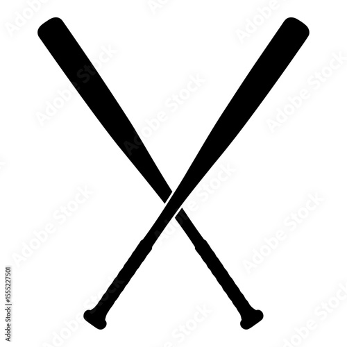 Crossed Baseball Bats Silhouette Icon
