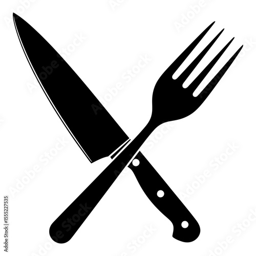 Crossed Knife and Fork Icon - Culinary and Dining Symbol
