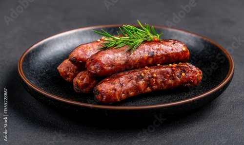 Smoky Kazylyk served on a burnt umber plate with edible garnish against a matte grey background