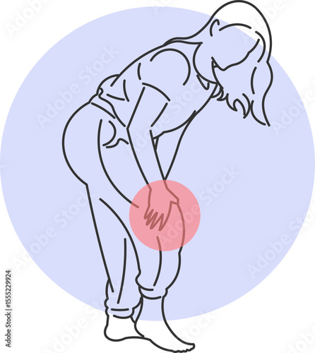 Woman with severe knee pain when trying to lean on it