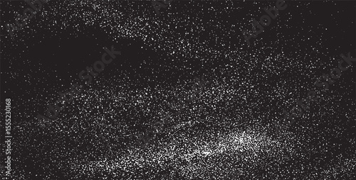 Monochrome texture composed of irregular graphic elements. Distressed uneven grunge background. Abstract vector illustration. Overlay for interesting effect and depth. Isolated on white background.