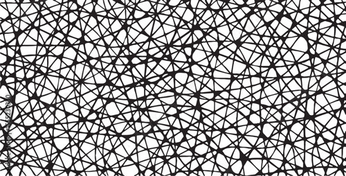 Monochrome texture composed of irregular graphic elements. Distressed uneven grunge background. Abstract vector illustration. Overlay for interesting effect and depth. Isolated on white background.