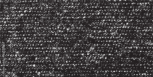 Vector fabric texture. Distressed texture of weaving fabric. Grunge background. Abstract halftone vector illustration. Overlay to create interesting effect and depth. Black isolated on white. EPS10.