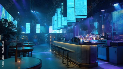 Modern nightclub bar interior