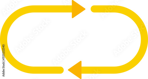 Circular vector with two arrows positioned symmetrically along the circumference.