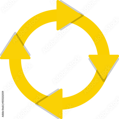 Circular vector containing four arrows evenly spaced around the shape's perimeter.