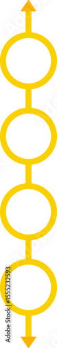 Layout of four separated circles with space in the center and two arrows pointing in opposite directions between them.