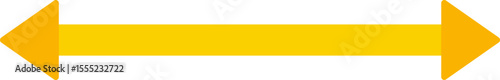 Straight yellow arrow featuring heads in both directions to represent bidirectional movement.