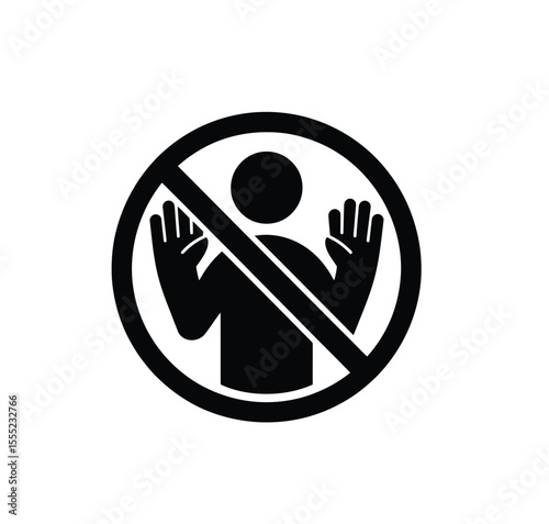 Don't stop icon vector in black color with white background. 