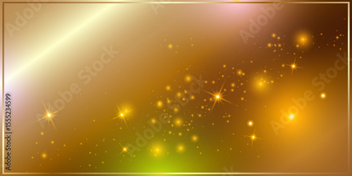 Soft golden glow with star sparkles and light particles on a warm gradient background. A dreamy and festive abstract scene perfect for celebration, holiday overlays, or elegant decoration. 