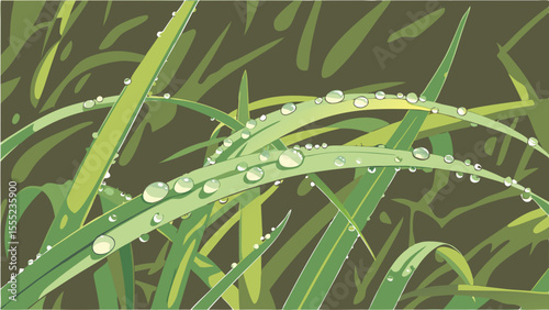 DewKissed Blades of Grass in Morning Light.