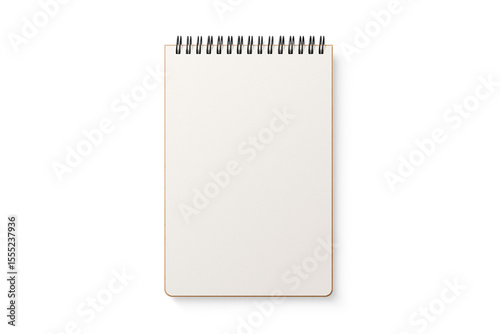 Spiral bound notebook mockup template with Kraft Paper cover isolated on a transparent background, PNG. High resolution.