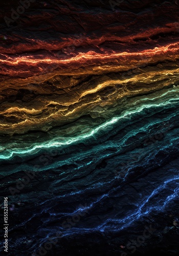 Human Emotions Formed Geological Strata Prehistoric Happiness Bedrock