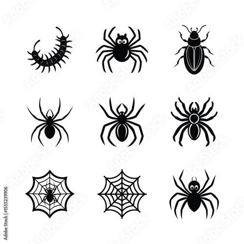 Halloween Creepy Crawler vector silhouette bundle