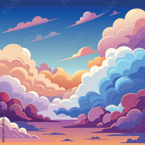 A serene sky filled with numerous fluffy cumulus clouds in a peaceful atmospheric setting isolated on white background isolated on transparent background
