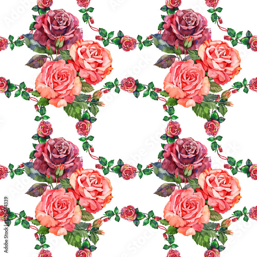 Pink vintage rose flowers, seamless pattern for wallpaper, fabrics and various designs