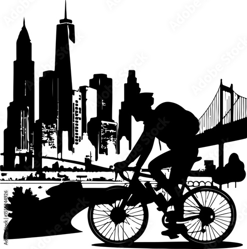 silhouette of a bicycle rider