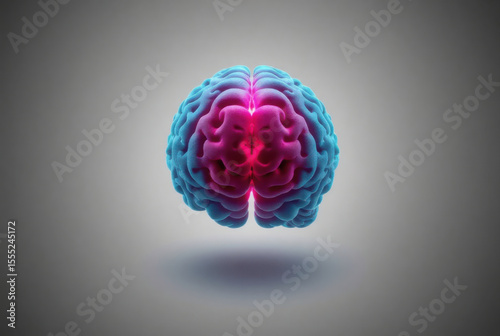 Human brain glowing with artificial intelligence showing creative thinking and ideas
