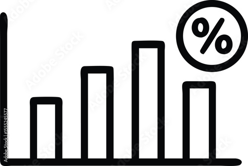 Financial business growth bar chart graphic illustrating market success and profit increase
