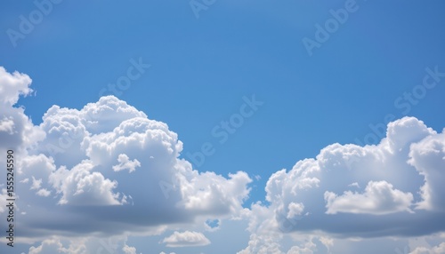 create a photo featuring a blue sky with white clouds as a vertical background, the cloudscape should be clear and visible, filling most of the image, in the right corner of the image