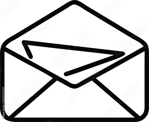Open Envelope Icon Vector Illustration of an Opened Email Envelope for Digital Design Projects