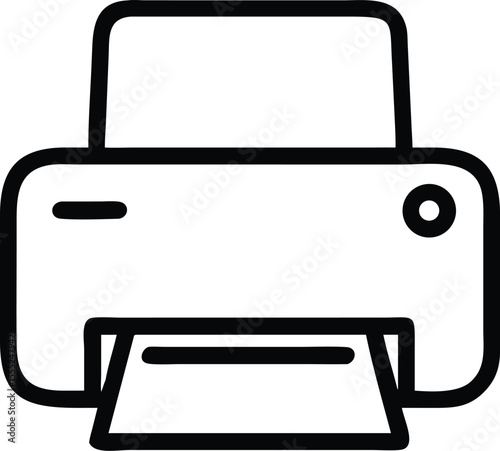 Printer Icon Outline Vector Illustration of a Printing Device