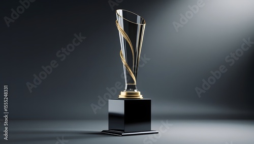 Minimalistic gold and glass trophy