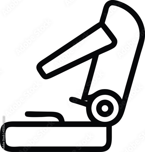 Vector Illustration of a Stapler Office Supply Icon, Outline Style, No Fill