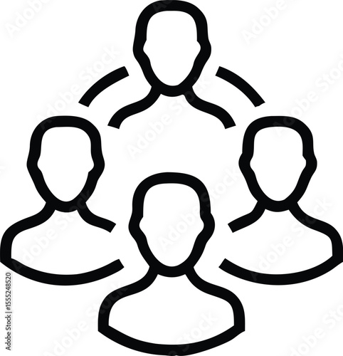 Teamwork, Collaboration, Group, Unity, and Connection A Simple Icon Representing Team Dynamics