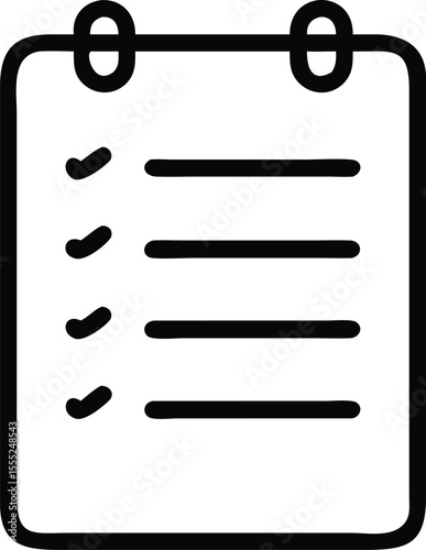Checklist Icon Outline Vector EPS File for To-Do Lists, Planning, and Organization