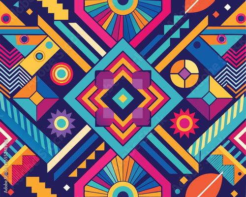 Seamless abstract texture pattern with vibrant color pattern vector art design 