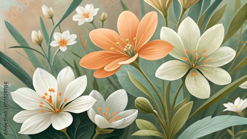 illustration featuring a close up look at beautiful