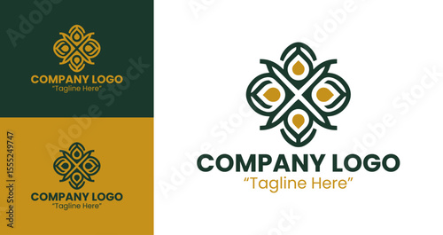 Creative and Professional Business Logo for Corporate Branding and Identity in Mustard and Dark Green