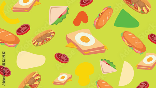 Egg toast sandwich background