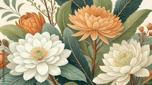 illustration featuring a close up look at beautiful