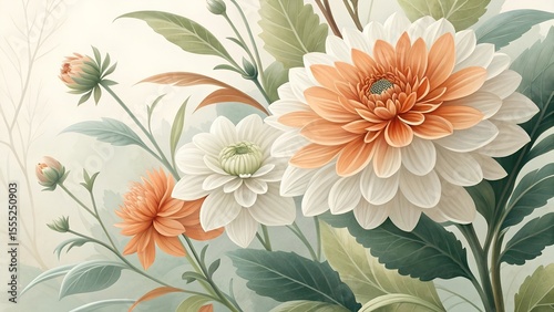 illustration featuring a close up look at beautiful