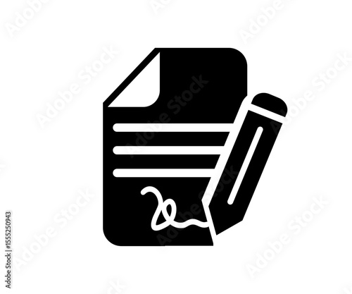 Agreement icon sign symbol design. Document with pencil icon vector design and illustration.
