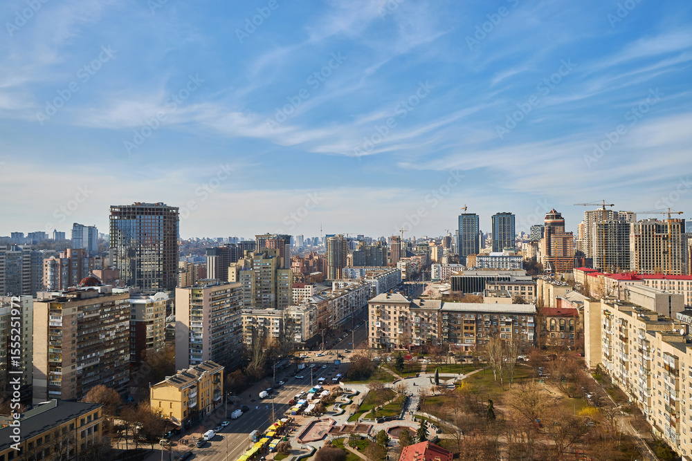 Naklejka premium Kyiv Urban Landscape with Diverse Architecture