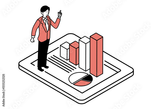 Businessman Analyzing Data on Digital Tablet