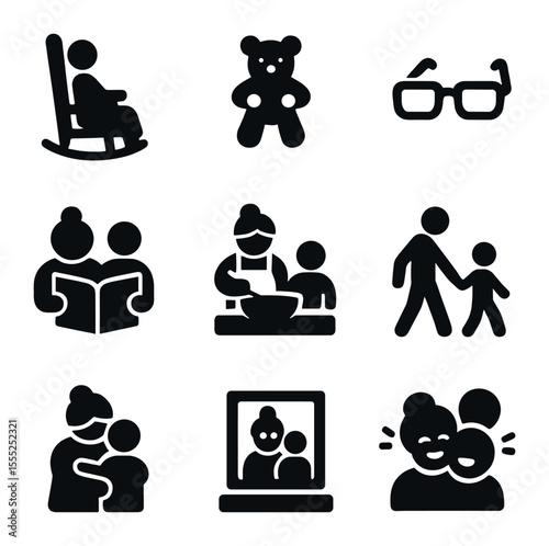 Climate Zone Icons. Solid, filled icons set of climate zone maps: tropical region, arid zone, temperate area,