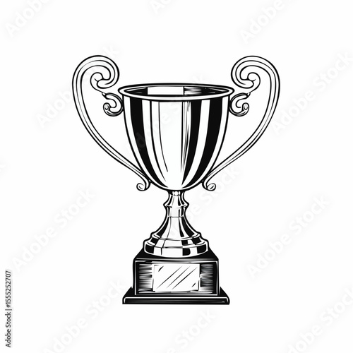 Winner Award Champion Trophy image vector isolated on white Background.