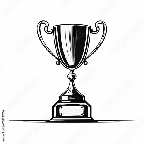 Winner Award Champion Trophy image vector isolated on white Background.